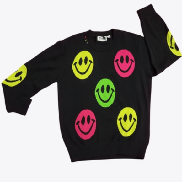 Rock Candy Girls Neon Smiley Sweater NWT size large - Picture 1 of 1